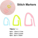 15pcs Silicone Stitch Markers Knitting Holder DIY Weave Tools Locking Stitch  JR