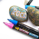 Drawing Double Line Outline Pen Highlighter Marker 12 Colors Pens School