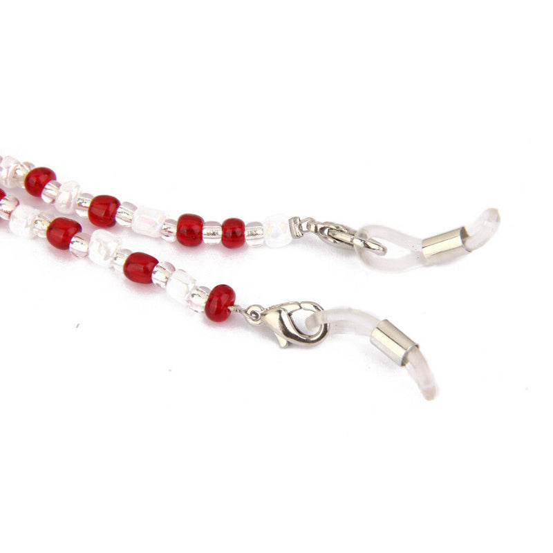 Red Glass Beads Glasses Sunglasses Spectacles Chain Cord Holder