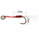 5pcs/lot Stainless Steel Jigging Spoon Fishing Hook With with feather and r
