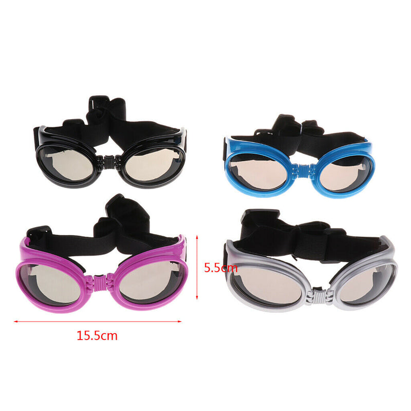 Pet Dog Wind Sunglasses Eye Wear Protection Goggles Adjustable Strap Black