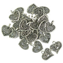 100pcs Hollow Heart Pendants Jewelry Making Jewellery Finding DIY Necklace