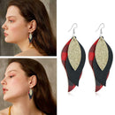 Women Leaf Teardrop Leather Earrings Ear Stud Hook Drop Dangle Jewelry Gift