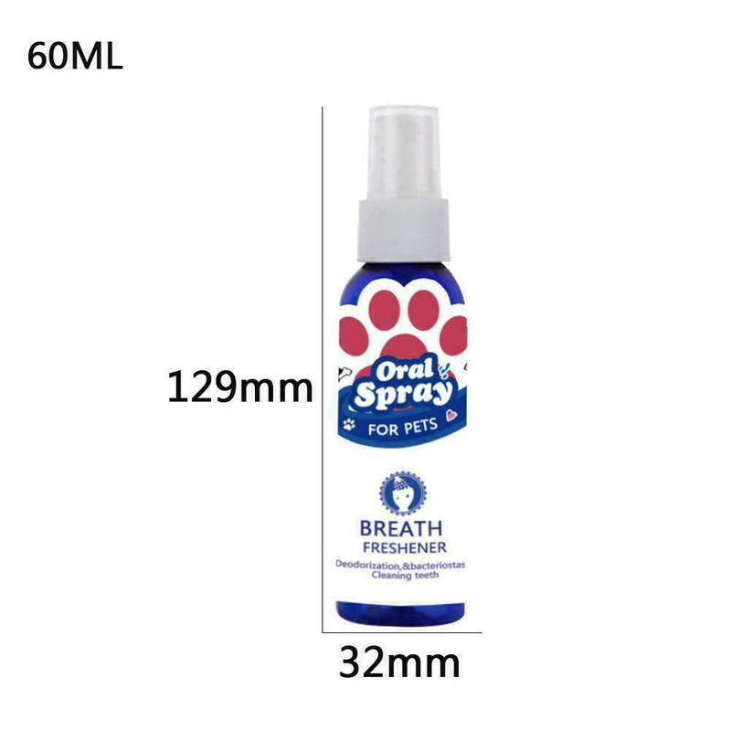 Pet oral cleanser 60ml Mouth Spray Dog Puppy Fresh Breathing Useful Dental P1I6