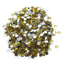1000pcs 4mm 14 Cut Flat Back Rhinestone Round Brilliant Loose Beads - Yello