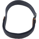 Men Casual Canvas Belt Elastic Rubber Concise Belt Metal Buckle Belt Blue w
