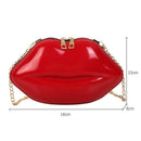 Lips Women PVC Handbags Chain Messenger Bags Shoulder Party Clutch (Red) SN9F
