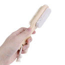 1PCS Foot Care Bristle Scrub Brush Wooden Handle Pumice Stone Remove Dead Ski Gw