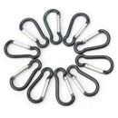 10 Pcs Black Aluminum Carabiner Spring Snap Clip Hooks Keychain Climbing New