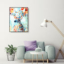 Painting By Numbers Kit DIY Canvas Oil Art Picture (Flowers Sika Deer)