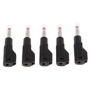 5x 4mm Male Retractable Sheath Banana Plug Solder Connector Black