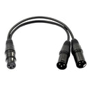 Audio Balance 3-Pin XLR Female To Dual 2 Male Splitter Microphone Cable