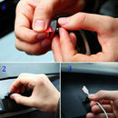 8pcs Black Car Charger Line Headphone USB Cable Car Clip Interior Accessories