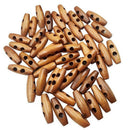 50 Pieces Olive Shape Wooden Toggles Buttons 2 Holes Sewing Buttons for Clo Z3L9