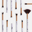 10pcs Marble Pattern Makeup Brushes Set Eyebrow Eyelash Blending Tools