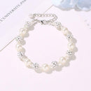Simple diamond ball string transfer bead bracelet V8L0