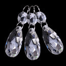 15x 38mm Clear Glass Crystal Chandelier Light Bead Drops Prisms Hanging Pendant