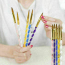 5x Acrylic Nail Art UV Gel Carving Pen Brush Liquid No.4 W8P0 8 DIY 6 10 Po L3T0