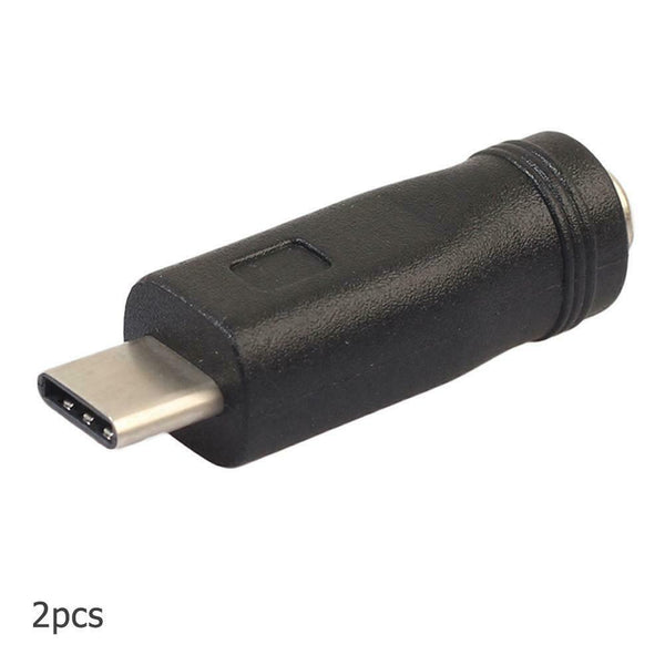 2pcs Type-C Male to DC 5.5x2.1mm Female Phone Power Charger Connector Adapter