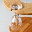 Wine Glass Holder Bamboo Tabletop Wine Glass Drying Racks Camping for 6 Gla