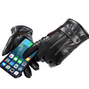 Leather Motorcycle Riding Fleece Gloves Touch Screen Men Thickened Gloves
