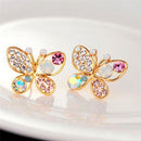 Ladies Chic Lovely Crystal Rhinestone Hollow Butterfly Ear Stud Earrings Gift ON