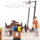 5Pcs 1:100 HO Scale Trash Cans 1cm Set Garden Layout Diorama Decoration