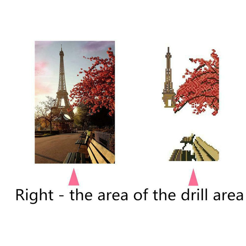 5D DIY Diamond Painting Paris Tower Path Cross Stitch Embroidery Mosaic Kit