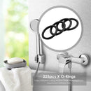225pcs Rubber O-Ring Washer Seals Watertightness Assortment Different Size