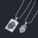 2x/set Puzzle Anatomical Heart Couple Lovers Necklace Statement Jewelry Gift OZ