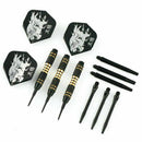 3x 18g Soft Tip Dart Black Coated Barrel Plastic with Flights Solid Brass I E8V3