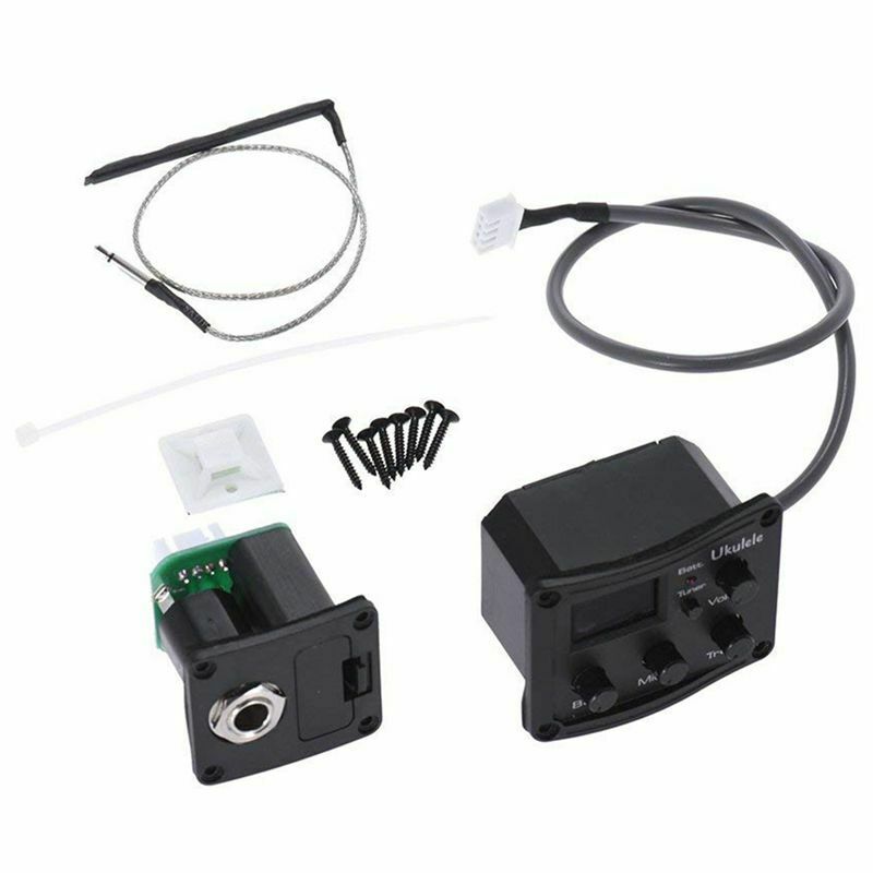 Ukelele Uke Piezo Pickup Preamp 3-Band EQ Equalizer Tuner System with LCD D