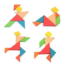 Colorful Wooden Tangram for Kids Seven Geometric Shapes Pieces Puzzle Educa V4L9