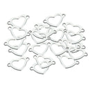 20 Pieces Metal Flat Heart Shaped Blank Coin Stamping Charms Tag Pendants