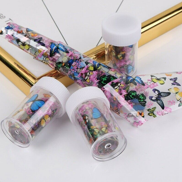 1 Roll Butterfly Colorful Starry Nail Foil Colorful Floral Nail Art Stickers