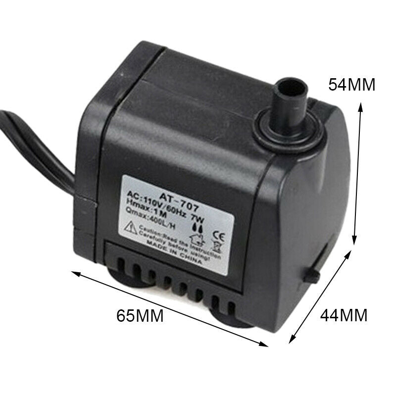 Ultra Quiet 400L/H Electric Submersible Water Pump Fountain Pool Pond Fish Tank