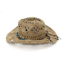 Natural Straw Hat Western Cowboy Hat Ladies Men'S Hand-Woven Hat Outdoor Tr