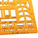 Plastic Yellow Measuring Templates for Building Furniture Drawings Rulers