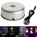 LED Colorful Light Base Round Rotating Crystal Light Display Electric Stand J1Q6