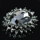 5x Alloy Crystal Oval Craft Button Jewelry Making Accessories Findings Black