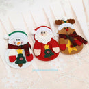 3pcs Christmas Santa Claus Fork Bag Cover Tableware Cutlery Holder Table Decor