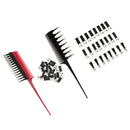 2 Pieces Pro Salon Dual Sides Plastic Foiling Comb Sectioning Dye Tint Brush