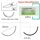 12x/set Nylon Monofilament Medical Thread With Needle Surgical Suture Trainin OZ