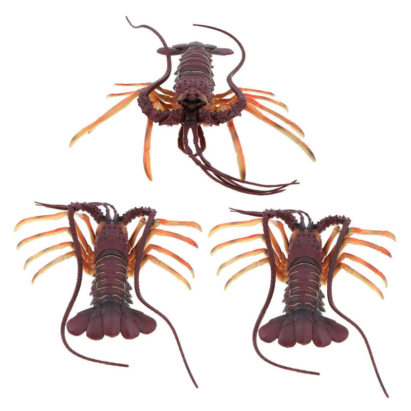 3Pcs Ocean Animals Spiny Lobsters Marine Creatures Playset Birthday Gift