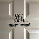 Closed Eyes Pattern Wall Stickers Shh Door Decals Eyelash Decor Baby Rooms DIY