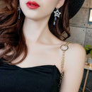 Elegant Star Dangle Earrings Women Rhinestone Ear Drop Pendant Wedding Jewelry