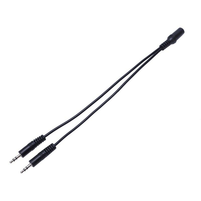 Black 3.5mm female to 2 of 3.5mm Male Audio Splitter Cable for speakers or  U9A1