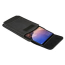 For 5.5 Inch Phone Belt Bag Black Flip Holder Pouch Universal w/ Carabiner Hook