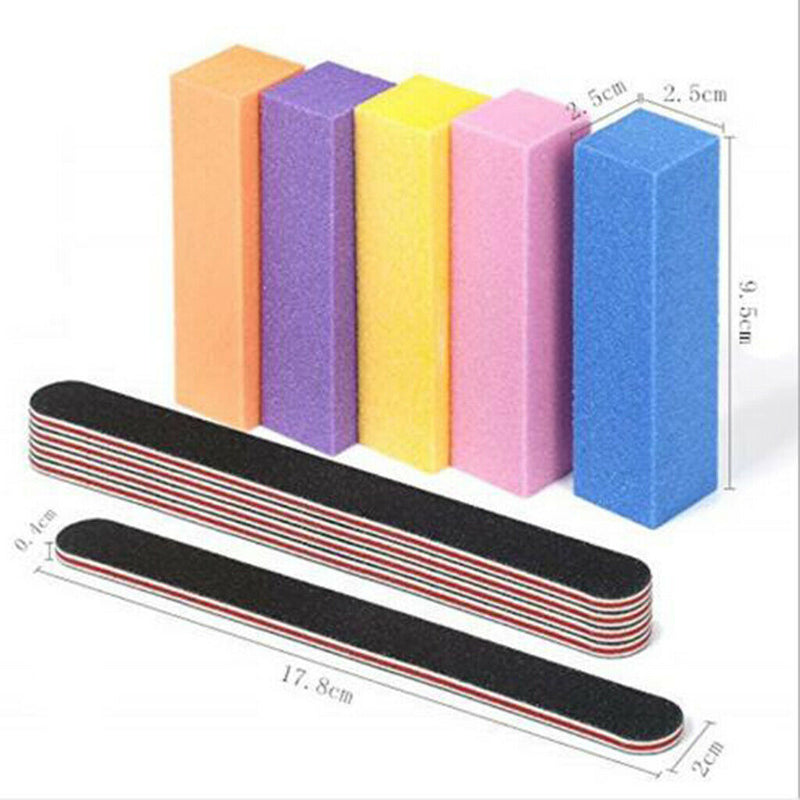 12Pcs Nail Art Buffer Files Block Manicure Buffing Sanding Polish