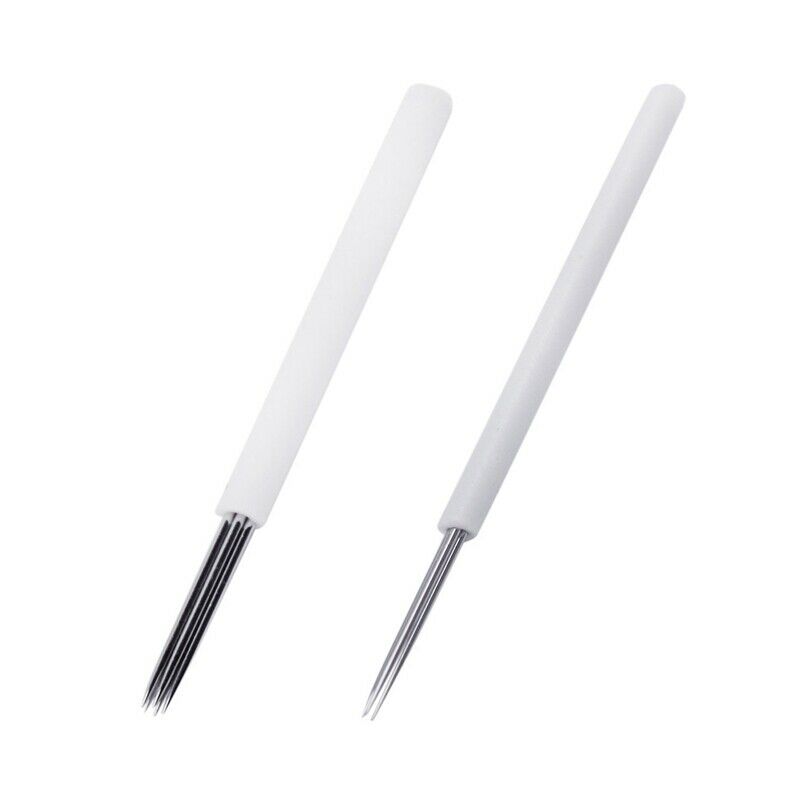 50 Pcs Permanent Makeup Needles Eyebrow Microblading Round Needles Eyebrow  A4E6